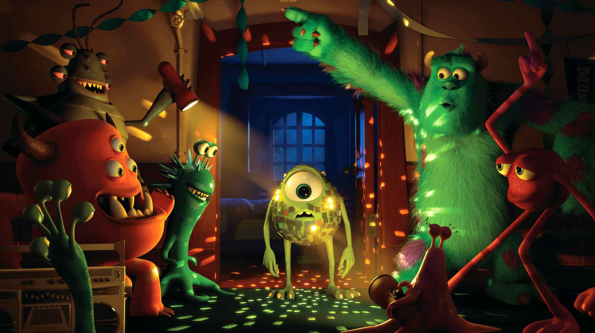 Doudou Pixar Monstre Vert Monstre et Compagnie Bob Razowski Pantin -  Personnage